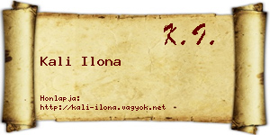 Kali Ilona névjegykártya